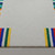 Hand Tufted Ivory Area Rug, Rainbow Striped Border, Modern Playful Rug
