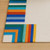 Hand Tufted Ivory Area Rug, Rainbow Striped Border, Modern Playful Rug