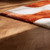 Hand Tufted Wool Area Rug, Burnt Orange and Cream Wavy Design