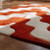 Hand Tufted Wool Area Rug, Burnt Orange and Cream Wavy Design