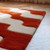Hand Tufted Wool Area Rug, Burnt Orange and Cream Wavy Design