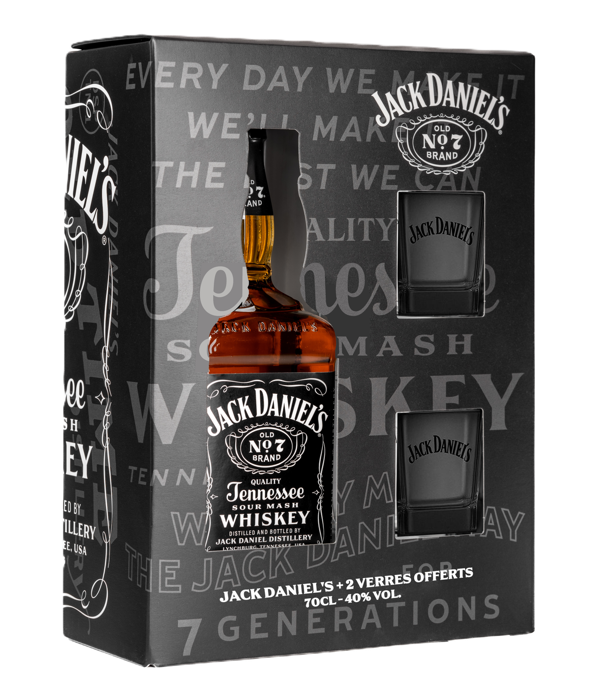 Jack Daniel's Old N°7 Coffret 2 verres 70cL