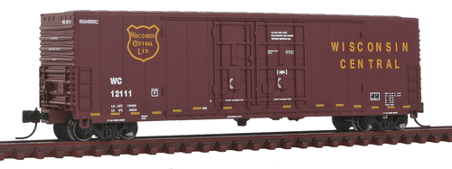 Wheels of Time N Scale PC&F Double Plug-Door Boxcar Wisconsin Central #12111