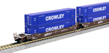 N GUNDERSON MAXI-IV BNSF "SWOOSH" LOGO WELL CAR SET W/ CROWLEY LOGISTICS 53' CONTAINERS