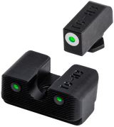TruGlo TG231G1W Tritium Pro  Low, White Outline Tritium Front/Green Tritium Rear/Black Nitride Fortress Frame, Compatible w/Most Glock Except MOS, Front Post/Rear Dovetail Mount                       