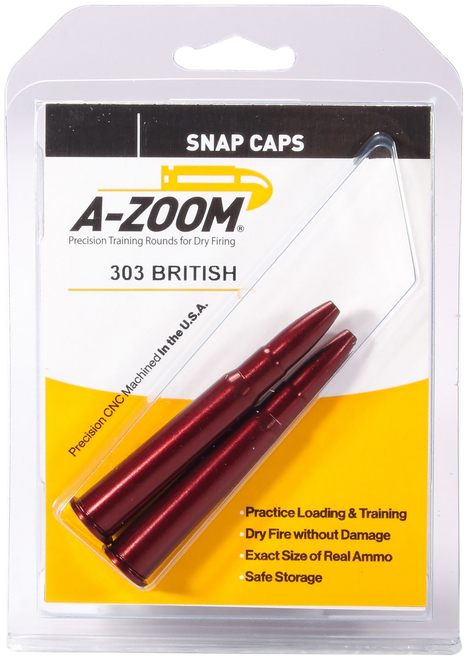 A-Zoom 12226 Rifle Snap Caps .303 British 2-Pack Training Rounds