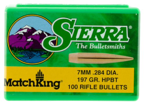 Sierra MatchKing 7mm 197gr HPBT Bullets - 100 Count Box #1997
