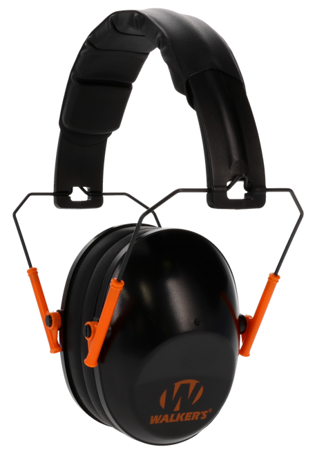 Walker's Pro Low Profile Passive Muff 22dB NRR Black Orange