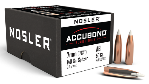 Nosler AccuBond 7mm 140gr Spitzer Point Bullets - 50 Count Box