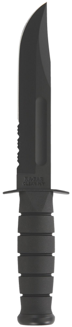 Ka-Bar 1214 Fighting Utility Knife 7" Serrated Clip Point Black