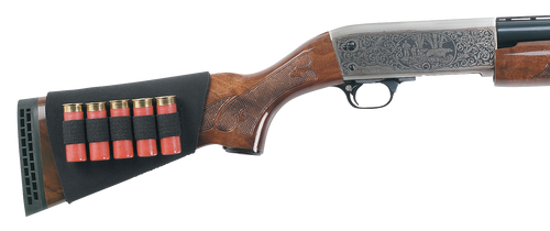 Uncle Mike's 88493 Buttstock Shell Holder  Black Neoprene 5rd Shotgun                                                                                                                                   
