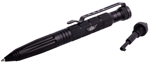 Uzi Accessories UZITACPEN6BK Tactical Pen  Black Aluminum 6" Features Glass Breaker/Cuff Key                                                                                                            