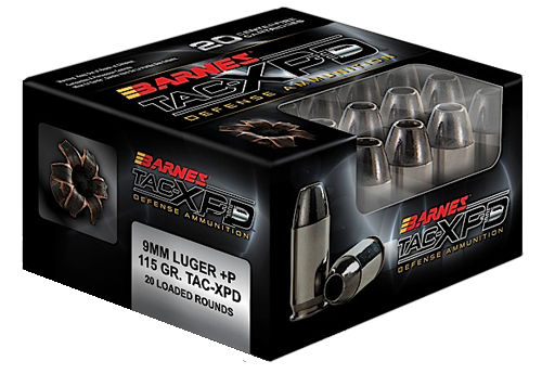 Barnes TAC-XPD 9mm +P 115gr Defense Ammo - 20 Round Box