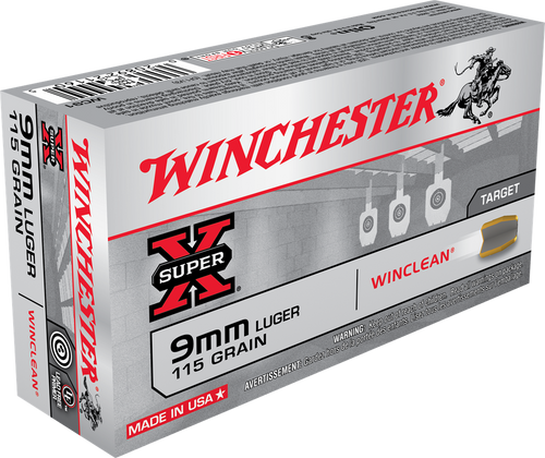 Winchester WC91 Super X 9mm Luger 115gr WinClean Brass 50rd Box