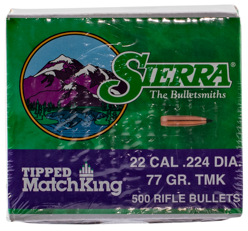 Sierra 7177C Tipped MatchKing 22Cal 77gr Bullets 500/Box
