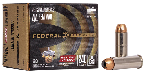 Federal P44HS1 Premium 44 Mag 240gr Hydra-Shok JHP Ammo 20rd