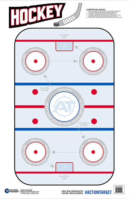 Action Target GSHOCKEY100 Hockey Paper Target 23x35 Blue/White 100pk