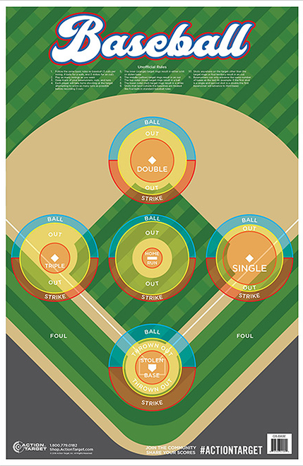 Action Target GSBASE100 Baseball Field Paper Target 23x35 100pk