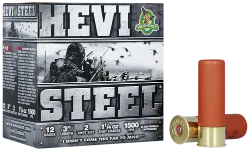 HEVI-Shot HEVI-Steel 12 Gauge 3" 1 1/4oz #2 Shot Waterfowl Shells