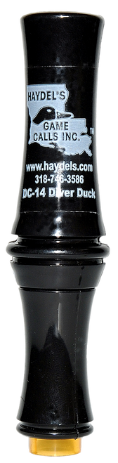 Haydel's DC14 Diver Duck Call - Black Acrylic Open Reed Design
