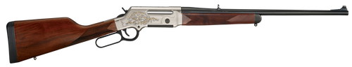 Henry H014D243 Long Ranger Deluxe Full Size 243 Win 4+1 20" Blued Steel Barrel, Engraved Nickel-Plated w/24K Gold Inlay Steel Receiver, American Walnut Stock Right Hand                                