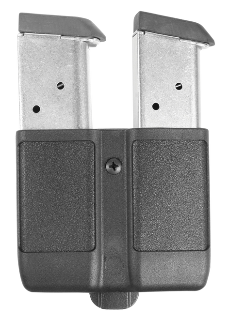 Blackhawk 410510PBK Double Mag Case  Black Polymer Belt Clip Compatible w/ Single Stack 9mm/10mm/40/45/357                                                                                              