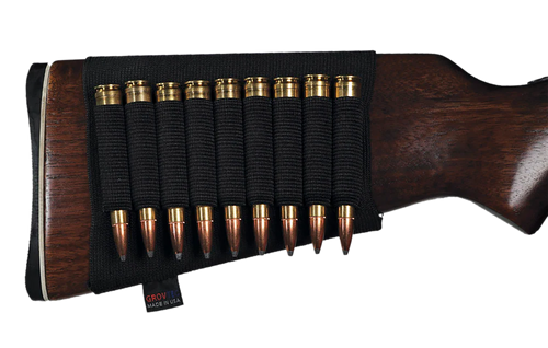 GrovTec US Inc GTAC81 Buttstock Cartridge Holder  Elastic 9rd Rifle Buttstock Mount                                                                                                                     