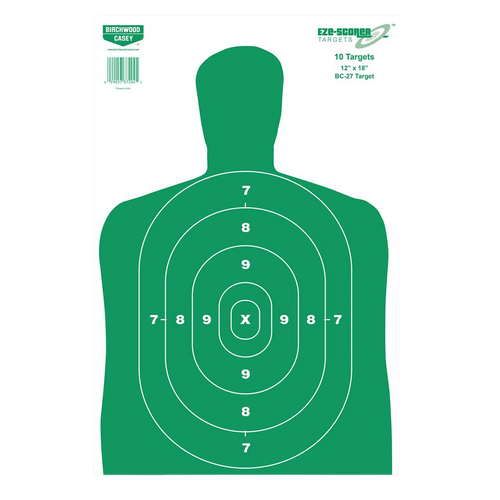 Birchwood Casey BC-27 Silhouette Target 12x18 Green/White 10-Pack