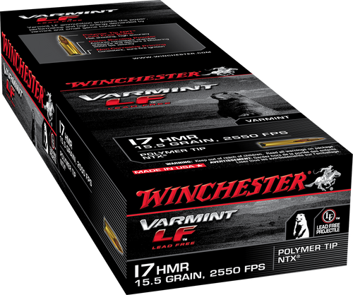 Winchester 17 HMR Varmint LF 15.5gr Polymer Tip NTX Ammo 50rd