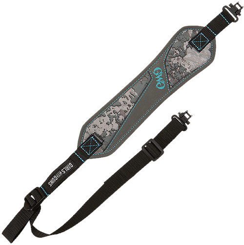 Girls With Guns 8484 Glenwood  with Shade Camo Finish, Non-Slip Textured Back, 21"-37" OAL, 3.25" W, Adjustable Design & Swivels for Rifles                                                             