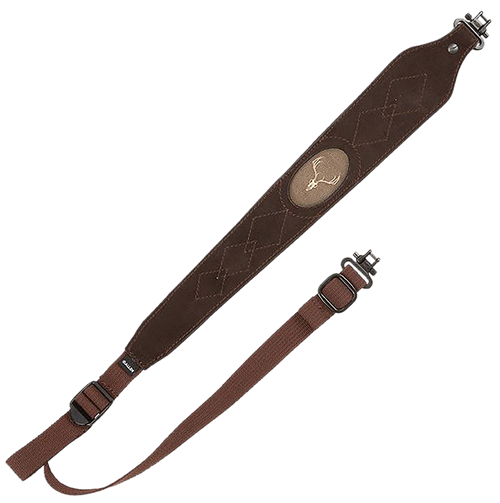 Allen 8140 Big Game  Rifle Sling w/Swivels Brown Suede w/Embroidered Deer Silhouette Adjustable Length 25" to 38" Non-Slip Suede Lining                                                                 