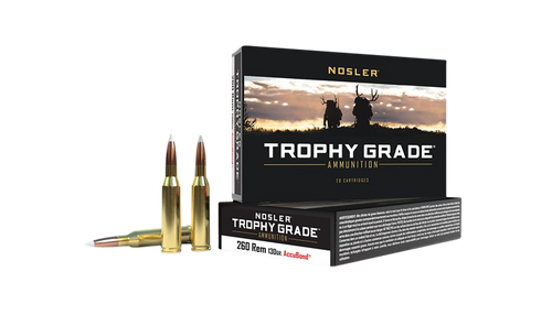 Nosler Trophy Grade 260 Remington 130gr AccuBond Ammunition - 20 Rounds
