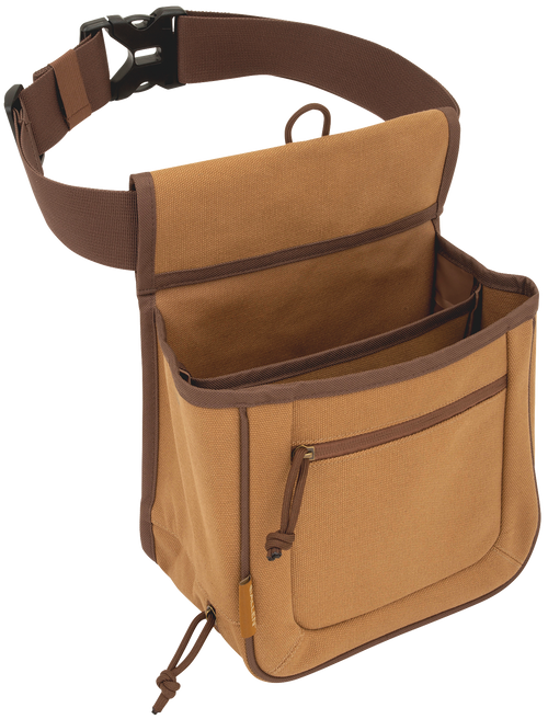 Allen 8332 Rival Double Compartment Shell Bag Tan Canvas Holds 2 Boxes of 2 3/4" 12 Gauge Shells Side By Side                                                                                           
