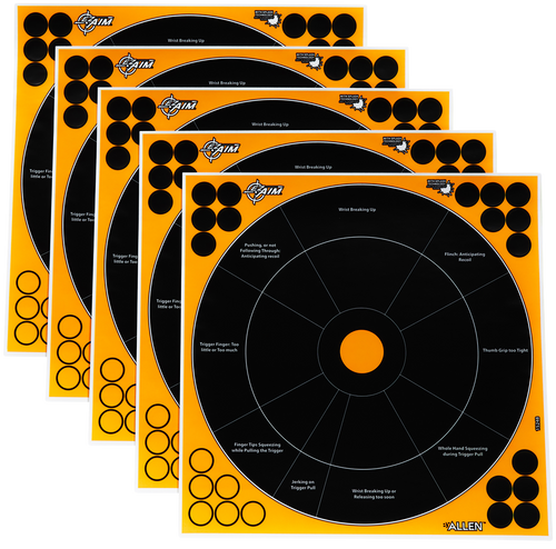 EZ-Aim 15248 Splash Reactive 12" Bullseye Targets 5-Pack