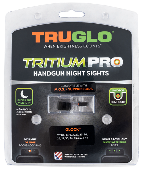 TruGlo TG231G1MC Tritium Pro Night Sights - Green Tritium Orange