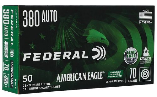 Federal AE380LF1 American Eagle 380 ACP 70gr Lead Free Training Ammo