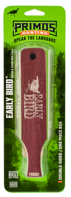 Primos PS2961 Early Bird Box Call Turkey Hen Sounds Natural Walnut