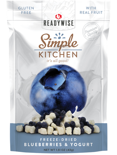 ReadyWise SK05912 Simple Kitchen Freeze Dried Fruit Blueberries & Yogurt 1 Serving Pouch 6 Per Case                                                                                                     