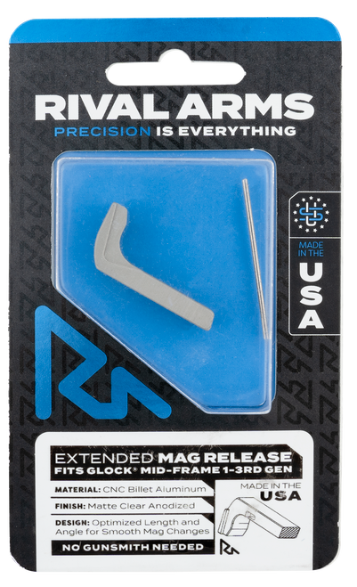 Rival Arms RA72G001D Extended Magazine Release - Glock Gen3 Silver