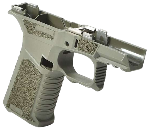 Sct Manufacturing 0225020100IB Sub Compact  Compatible w/ Glock 43X/48 OD Green Polymer Frame Aggressive Texture Grip Includes Locking Block                                                            