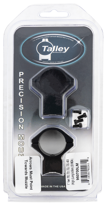 Talley 950700LM Scope Mount/Ring Combo  Black Anodized Aluminum 1" Tube Remington 700/721/722/725/40X High Rings Long Action 20 MOA                                                                     