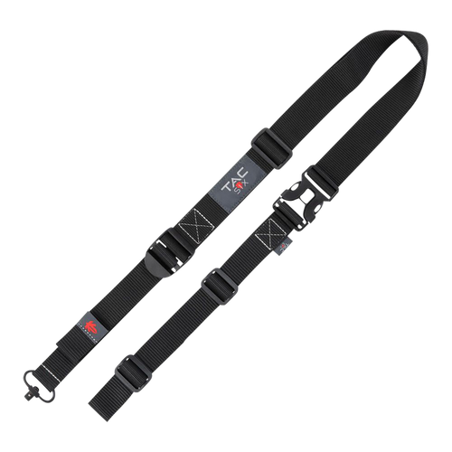 Tac Six 8493 Citadel  Double Point Rifle Sling, Quick Detach Swivels, Tri-Sectional Custom Fitting Black Heavy-Duty Webbing                                                                             