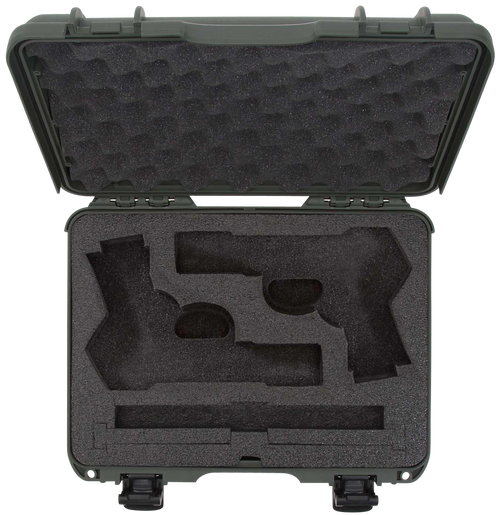 Nanuk 910 Classic Olive 2-Pistol Hard Case w/ Foam Padding