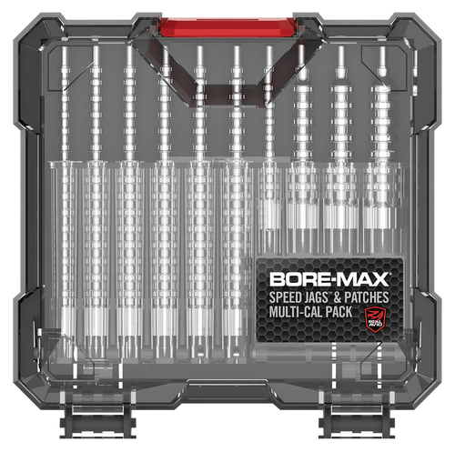 Real Avid AVBMJAGS Bore-Max Jag & Patch Set Multi-Caliber Nickel-Plated, 10 Jags, 500 Patches (3 Different Sizes)                                                                                       