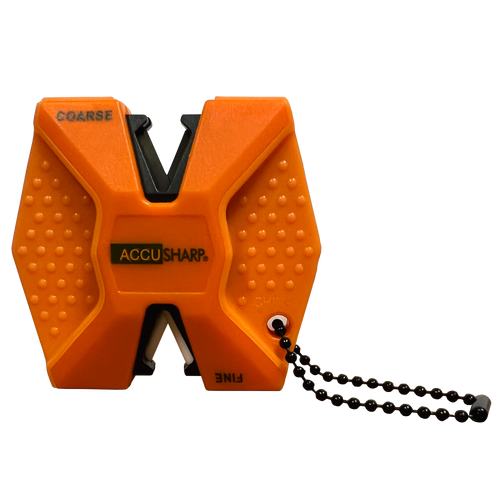 AccuSharp 344C 2-Step Knife Sharpener Hand Held Diamond Tungsten Carbide Sharpener Coarse/Fine Blaze Orange                                                                                             