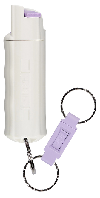 Sabre HC14GL02 Pepper Spray Red USA Formula Spray With Glow in the Dark Case, Quick Release Key Ring 25 Bursts Range 10 ft White                                                                        