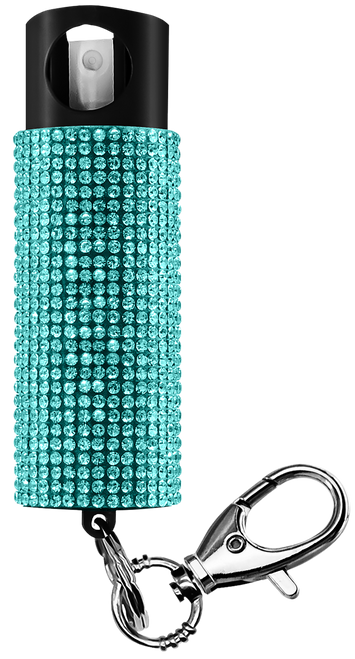 SKYLINE USA INC PSGDBOTL Pepper Spray Bling-It-On 0.50 oz Teal Includes Keychain                                                                                                                        