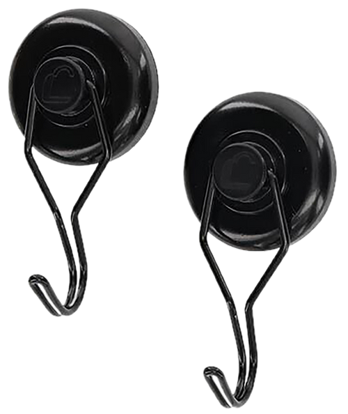 Lockdown 1215354  Magnetic Hook Black Steel Holds 20 lbs 2 Pack                                                                                                                                         