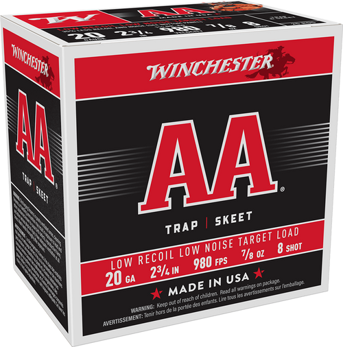 Winchester AA Low Recoil 20GA 2.75" 7/8oz #8 Shot - 25 Rounds