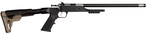 Keystone KSA2185 Precision 6061 22 LR Single Shot 16.12" Carbon Fiber Threaded Barrel, Black Anodized Picatinny Rail Aluminum Receiver, Black/FDE Adj Buffer Tube Style Butt Stock, Right Hand          